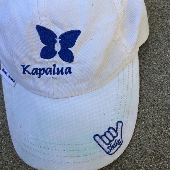 VTG IMPERIAL Kapalua Maui Hat White Embroidered Adjustable Cap Blue Hawaii - Picture 5 of 6